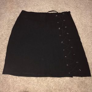 black Linen skirt, ties up the side